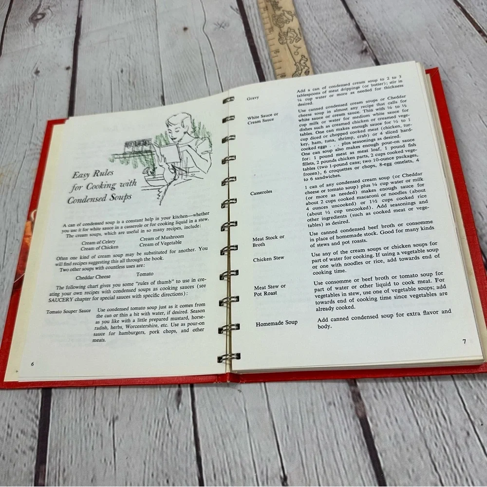 vtg 70s campbell Cookbook: Cooking with Soup spiral hardcover cottagecore retro